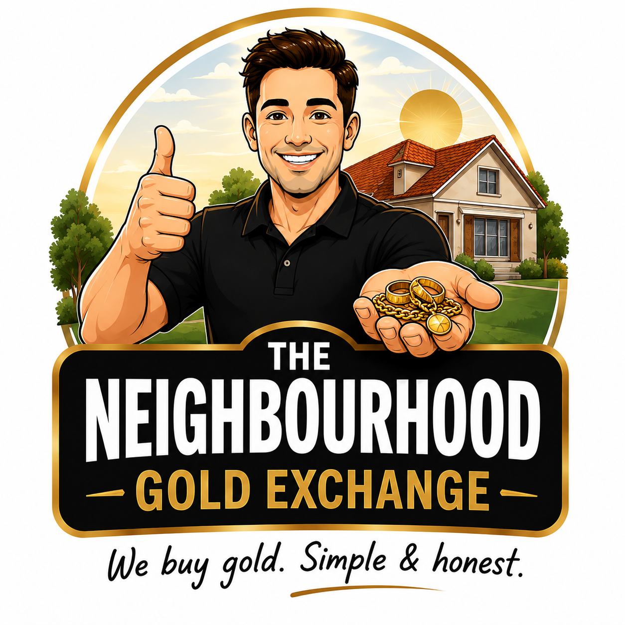 The Neighbourhood Gold Exchange logo — we buy gold, simple and honest